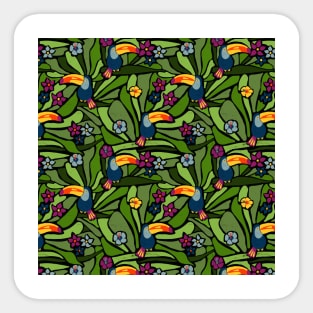 Toucans Between Jungle Leaves Sticker